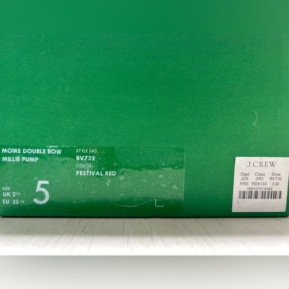 J.Crew-Millie bow ankle-strap heels moiré. Festival Red, Size 5M - Picture 11 of 11